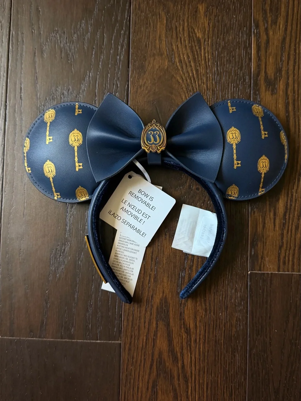 NWT Disneyland Club 33 Limited Edition Minnie Mouse Ears Headband, Navy/Gold